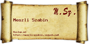 Meszli Szabin névjegykártya